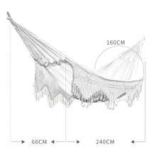 AFPSDLFJDLS Outdoor Hammock Cotton Canvas Indoor Hanging Chair Ben White Swing Bed Tassel