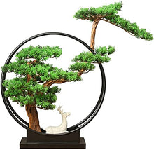 LSHAOBO Artificial Bonsai Tree Faux Bonsai Tree Houseplant with Ceramic Deer Sculpture Home Office Decoration Ornaments(Color:Green-1)