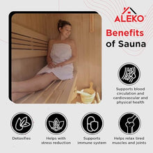 ALEKO Traditional Indoor Sauna Canadian Hemlock Wood 5-6 Person LED Lights Wet Steam Dry Sauna UL Certified 6kW Harvia Sauna Heater SEA5JIU