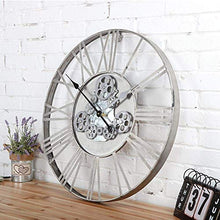 NUHSLF Classic Outdoor Garden Wall Clock, Large Gear Rolling Wall Clock Garden Clocks Outdoor Waterproof Iron Roman Numeral Clock Outside Clock Outdoor Wall Clock Indoor Outdo