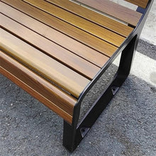 GRFIT Outdoor Bench Garden Bench for Outdoors, Wooden Chair with Cast Aluminium Frame, Chair with Back for Balcony, Patio and Park Garden Bench (Small)