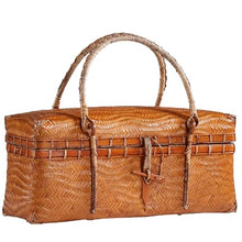 FENOKD Picnic Basket Retro Bamboo Woven Handheld Basket Food Storage Box Extra Large Capacity Picnic Basket for Picnics and Road Trips Outdoor Camping ，A-Large