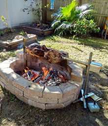 Heavy Duty Spit Roaster Rotisserie Kit, Stainless Steel BBQ Roaster Frame with Adjustable Height, Suitable for Outdoor Fire Pits, Campfires, and Backyards，45W / 3-Gear