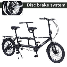 GOJLEX Foldable Tandem Bike 20” City Folding Bicycle Black