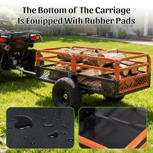 KEIKI 1500 lb Capacity Dump Cart Trailer Tow Behind, 15 Cu Ft Heavy Duty Garden Wagon with Foot Pedal Dump, Steel Utility Cart for ATV UTV Lawn Tractor Yard Hauling