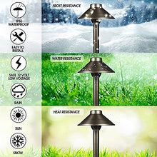 MIK Solutions LED Pathway 124 Landscape Light (6 Pack) 12V Solid Brass Low Voltage LED Light G4 3.5W 2700K Bulb Outdoor Mushroom Security Garden Patio Deck Pool Area Light for Beautiful Bright