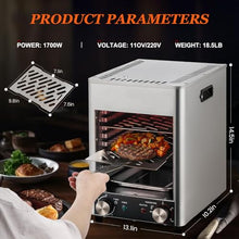 Grill Infrared Outdoor Broiler, Portable BBQ Table Top Steak Searer, Stainless Steel 400-1450 ℉ Small Camping Oven Steak Cooker Machine,220V