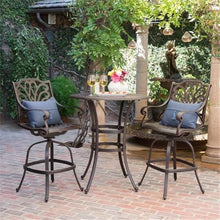 Christopher Knight Home Alfresco 37" Cast Aluminum Bar Set 3-Pcs Bronze