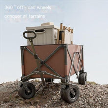 Folding Beach Camping Trolley Cart for Outdoor Picnics and Gatherings Portable Black Camper Trailer Cart
