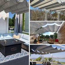 FENGZEQUAN Pergola Shade Cover Retractable Canopy Outdoor Wave Sun Shade，Sun Protection Retractable Wave Sun Shade Canopy，for Patio Garden Backyard Deck Trellis(W1.7*L10m/W5.57*L32.81ft)