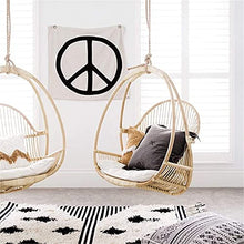 HYDDDDDQQQQQQQ Rattan Hanging Basket Hammock Chair Home Indoor Balcony Lazy Leisure Swing Rocking Chair Homestay Rattan Chair - Beige, Max 250 lbs