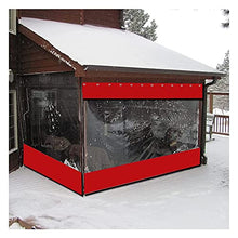 Transparent Sliding Curtain Tear-Resistant Car Wash Partition Curtain Large Waterproof PVC Terrace Pergola/Porch/Outdoor Balcony with Eyelets (Color : Red Size : 4.6x2.5m)