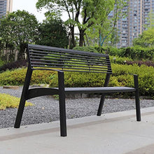 Outdoor Benches Weatherproof Outdoor Park Wrought Iron Bench Outdoor Scenic Courtyard Leisure Bench Indoor Gym Rest Seat with Backrest Bench Metal Garden Bench(M:180cm)
