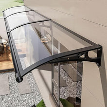 Outdoor Polycarbonate Cover,Window Door Awning Canopy, Patio Awning Canopy Window Door Cover for UV Rain Snow Sunlight Protection, Transparent & Black Bracket,100×350cm/39×137.8in