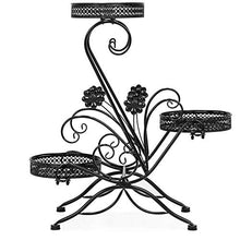 SIDUFHAOPKLL 3-Tier Metal Flower Pot Iron Shelf Stand Bonsai Holder Plants Display Rack for Home Patio Balcony Living Room Decoration