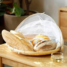 VUBYSG 5X Hand-Woven Food Tent Basket Tray Fruit Vegetable Bread Storage Basket Simple Atmosphere Outdoor Picnic Mesh Net Cover,