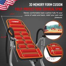 HARISON Heavy Duty Inversion Table for Back Pain Relief 350 LBS Capacity with 3D Memory Foam Black+Red