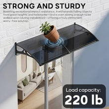 Awnings for Outside，Window awnings Exterior，Aluminum Bracket, Durable Polycarbonate Canopy，Rain & Snow Protection, for Entrance, Balcony, Garage-Blue-120x180cm/47x71in