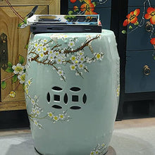 AthuAh Outdoor Stool, Ceramic Drum Stool，Dressing Stool, Embroidered Pier，Garden Decorative Stool, Suitable for Garden, Patio, Lawn,Home Indoor & Outdoor