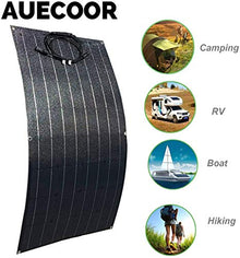 AUECOOR 800 Watt 12V Waterproof Flexible Solar Panel Kit with 60A LCD Solar Controller for 12V/24V Battery Charging, RV,Boat