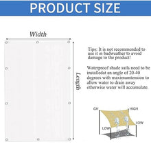 Sun Shade Sail Waterproof Rectangle 14x30FT White Waterproof Sun Shade Sail Rectangle,Permeable Sunshade Outdoor,with Grommet UV Block Fabric Patio Canopy for Lawn Patio Backyard