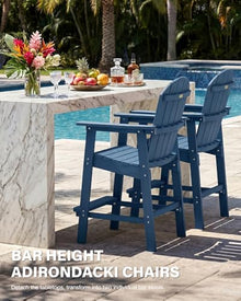 YEFU Tall Adirondack Chairs Set of 4, Oversize Balcony Adirondack Chair Set