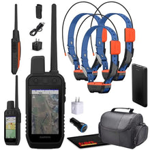 Garmin Alpha 300 Handheld Tracking and Training System Bundle with 3X Dog Collars, Field Bag, Charger - Black