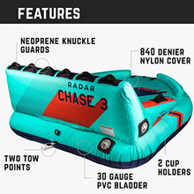 Radar The Chase Lounge Towable Tube 3 Person Mint/Navy/Red