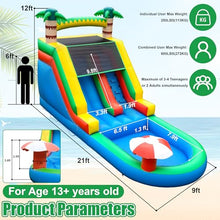 HXDOGSP Inflatable Water Slide Commercial Grade: Water Bounce House for Adults and Teenagers - Big Pool, Premium PVC, Wet & Dry, Blower Included - for Backyard Outdoor Birthday Party, Cocoanut Style