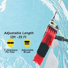 18FT-36FT Hydro Telescopic Brush, Window Cleaning Rod, Extendable for Cleaning Conservatory Roofs, Cleaning Photovoltaic and Solar Panels。,35cmbrushhead-3.6M/12FT