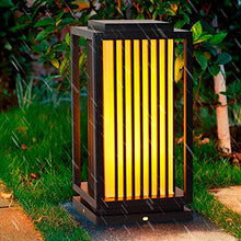 VELLOW Outdoor Post Lights,Square E27 External Pedestal Lamp,1 Pack Gate Bollard Pillar Light,Sand Textured Black With Imitation Marble Lampshade,Decorations Landscape Lighting For Patio Porch Railing