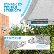 Patio Paradise 32' x 46' x 56.56' Triangle Super Ring Sun Shade Sail Light Gray, Large Shade Canopy Outdoor Heavy Duty Strengthen UV Block Fabric A-Ring Metal Spring Reinforcement - Customized