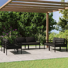 HGKMBRY 4-Piece Aluminum Outdoor Furniture Set with Polyester Cushion Patio Seating and Foam-Filled Cushions for Outdoor Comfort