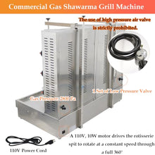 WYDDDARY Commercial Gas Shawarma Grill Machine 2800Pa 2-Station Auto-rotate