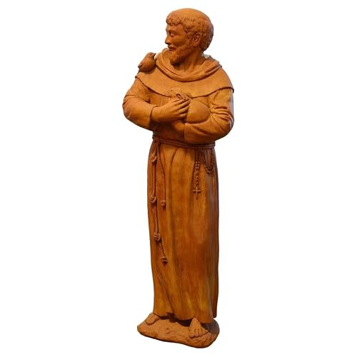 Nichols Brothers St. Francis Outdoor Concrete Garden Statue 32" H in Terra Cotta