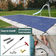 KGBNYSS Swimming Pool Cover Round Pool Safety Protective Cover, 10m 9m 8m 7m 6m 5m 4m 3m Blue Mesh Winter In-ground Pool Protector Cover(Size:10m/33ft)