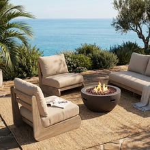 Christopher Knight Home Hopi Set of 2 Outdoor Club Chairs with Water Resistant, Acacia Wood Lounge Chair Outdoor, Patio Low Profile Accent Chairs, Comfy Reading Chairs for Garden, Light White + Sand