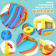 Whubefy 18x14FT Mega Inflatable Water Slide for Kids w/Extra Long Slide, 15-in-1 Wet or Dry Waterpark Bounce House - Dual Slide/2 Climbing Wall/Giant Splash Pool/Basketball Rim/Water Cannon/Blower