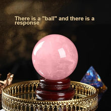 FOTCFATEV Decorative Rose Quartz Crystal Stone Ball Figurines Ornament Rock Sphere Home Office Decor Gift Prop with Stand,14cm