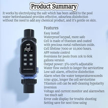 PweKzxt Chlorine Generator,Smart Saltwater Pool Chlorinator,Salt Water Pool Chlorination, Salt Water Spa Chlorinator Device,Salt Chlorine Generator for Swimming Pools salinity15