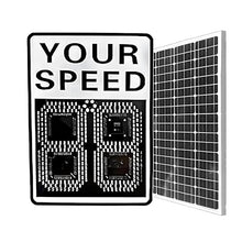 GIZMIT Solar Radar Speed Sign, Aluminum Radar Speed Display Detector, 2 Digital Speed Detector, Applicable to Highways, Industrial Park 50 * 70-White