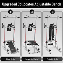 leikefitness Multifunction Power Tower Exercise Equipment Silver--With Bench
