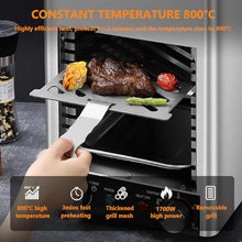 Electric Griddles 1700w Commercial Steak Stove | Teppanyaki Grill 800°C | Electric Steak Grill with Grill & Tray & 2 One-Piece Gloves | Stainless Steel,