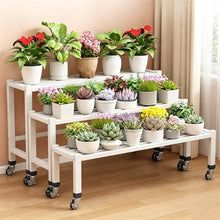 3 Pack Plant Stand On Wheels, Heavy Duty Rolling Flower Shelf For Patio