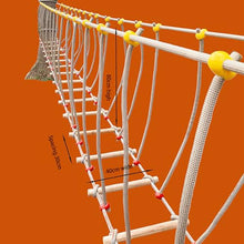 HAZEK Outdoor Swing Bridge, Made of Wood, 16mm Thickened Nylon Rope, Super Strong Load-Bearing Capacity, Suitable for Kindergartens and Outdoor Activities(Size:5m)