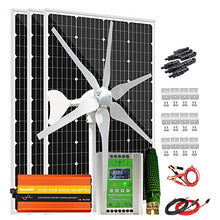 760 Watt Solar Wind Hyrbid System 12V Off Grid Kit: 3pcs 120W Monocrystalline Solar Panel,400W Wind Turbine Generator,Hybrid MPPT Charge Controller & 3000W Inverter & Brackets