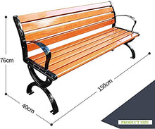 WZYPZFCL Outdoor Bench Bench,Outdoor Park Garden Benches Terrace Benches, Weatherproof Bench with Aluminum Legs and Anticorrosive Pine Wood, 2-Seater Bench (Pine 150Cm) (Solid W (Pine 150CM)