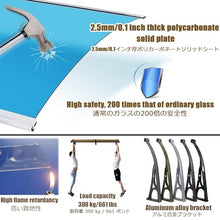 Outdoor Canopy Patio Awning with UV Protection & Rain Gutter, Polycarbonate Shelter for Porch Entryway (39.4x39.4in)