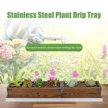 Stainless Steel Plant Drip Tray, Long Rectangular Metal Drip