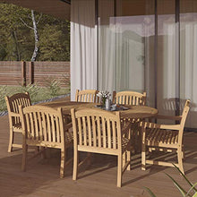 Amazonia Extendable Oval Newcastle Patio Dining Set, 7 Piece, Brown